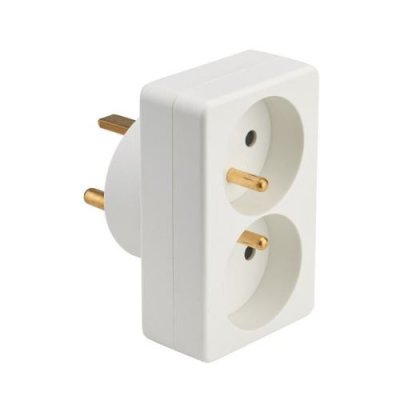 DEBFLEX  - adaptateur entree 2X2P+T 16A sortie 2P+T 20A 4400W blanc