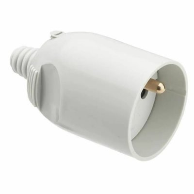 DEBFLEX  Fiche femelle 2P+T 16 A sortie droite a coiffe gris