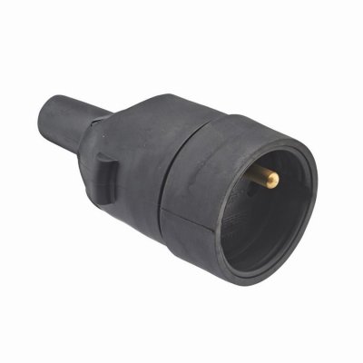 DEBFLEX  Fiche femelle 2P+T caoutchouc noir