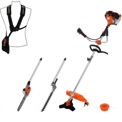 GT GARDEN D&eacute;broussailleuse thermique 4 en 1 avec guidon