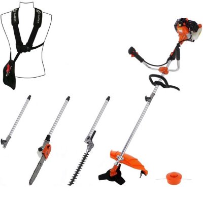 GT GARDEN D&eacute;broussailleuse thermique 4 en 1 avec guidon + RALLONGE