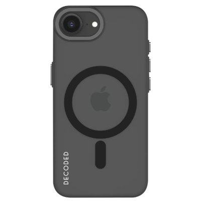 DECODED  Coque pour iPhone 16e MagSafe Antimicrobe Soft Touch Gris