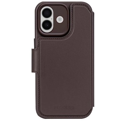 DECODED  &Eacute;tui Folio pour iPhone 17 MagSafe en Cuir avec Coque D&eacute;tachable Marron fonc&eacute;