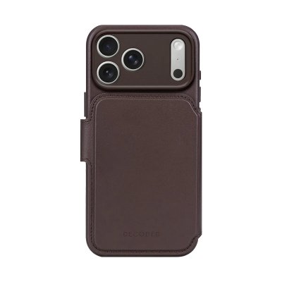 DECODED  &Eacute;tui Folio pour iPhone 17 Pro MagSafe en Cuir avec Coque D&eacute;tachable Marron fonc&eacute;