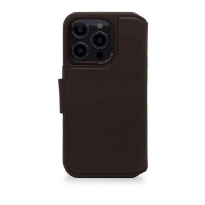 DECODED  Portefeuille d&eacute;tachable 2 en 1 en cuir iPhone 14 Pro - Brun