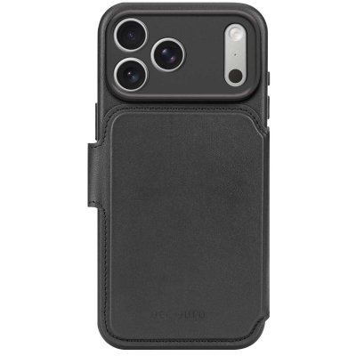 DECODED  Portefeuille d&eacute;tachable 2 en 1 en cuir MagSafe Apple iPhone 17 Pro Max - Noir