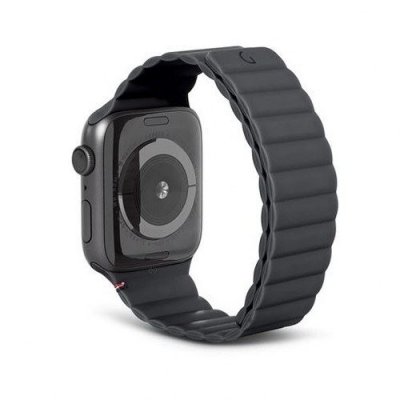 DECODED  Silicone Magnetic Traction Strap Lite Apple Watch Series 1-9 / SE - 38/40/41 mm - Charcoal