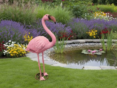 UBBINK D&eacute;coration de bassin de jardin Flamant Rose 