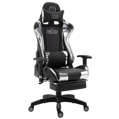 DECOSHOP26  Chaise de bureau gamer - Noir/Blanc