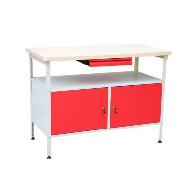 DEFPRO Defitec Etabli a double porte - Rouge/Blanc