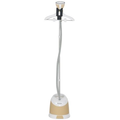 HOMCOM D&eacute;froisseur vapeur vertical 1800W 36g/min alu PP blanc moutarde clair