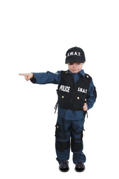 UNKNOWN D&eacute;guisement Agent SWAT Gar&ccedil;on 7/9 ans - Polyester - M&eacute;tier - Bleu