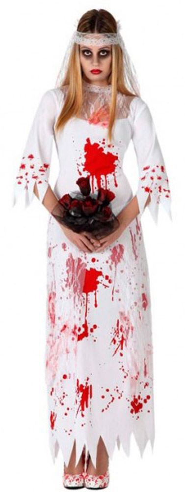 GENERIQUE D&eacute;guisement mari&eacute;e ensanglant&eacute;e Femme Halloween - M / L