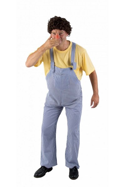 MOTOMO D&eacute;guisement Salopette Coluche Luxe - Personnage C&eacute;l&egrave;bre - Bleu - Polyester - Homme - Adulte