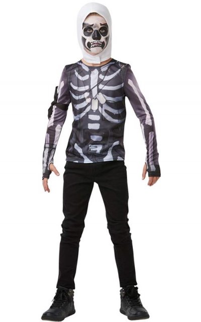 FORTNITE D&eacute;guisement Top  + cagoule ado Taille 12/13 ans  Skull Trooper