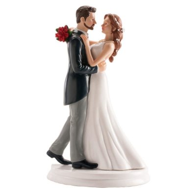 GENERIQUE Dekora - 305001 Figurine Mariage 3D Couple Mari&eacute; Dansant, Resine, Blanc, 20cm