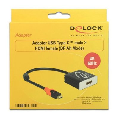 DELOCK  62730 Adaptateur Graphique USB 4096 x 2160 Pixels Noir