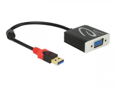 DELOCK  62738 c&acirc;ble vid&eacute;o et Adaptateur 0,2 m VGA (D-Sub) Noir