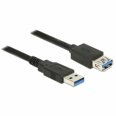 DELOCK  85058 c&acirc;ble USB 5 m USB 3.2 Gen 1 (3.1 Gen 1) USB A Noir