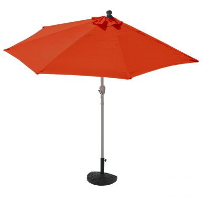 MENDLER Demi-parasol aluminium Parla, IP 50+, 285cm terracotta avec pied