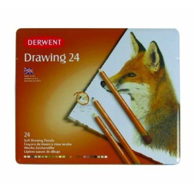 DERWENT  Crayon &agrave; Dessin En Bo&icirc;te M&eacute;tallique 24 Unit&eacute;s