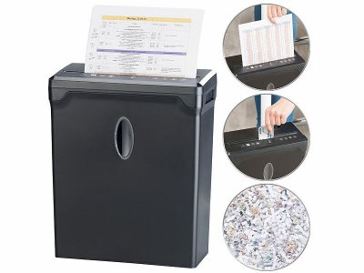  Destructeur de documents A4 coupe crois&eacute;e avec corbeille 10L