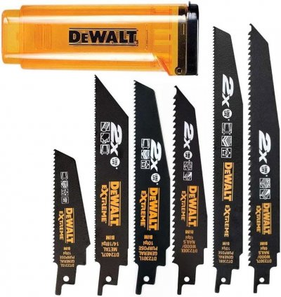 DEWALT  - coffret de 6 lames pour scie sabre 100, 152, 228 mm - dt2440l