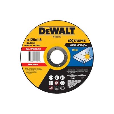 DEWALT  Trennscheibe DT43906-QZ Edelstahl  flach 125x1.6mm (DT43906-QZ)