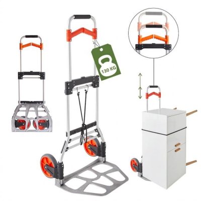 PACK AND MOVE Diable de manutention - Chariot de d&eacute;m&eacute;nagement - Pliable - 2 Roues - Aluminium - Charge Max 125KG