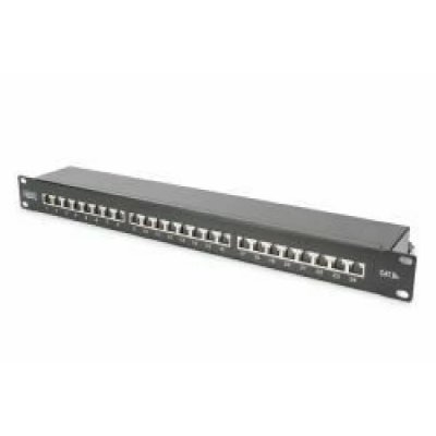 DIGITUS  CAT6A CLASSEA PATCHPANEL 1U 24-PORT BLACK SHIELDED, Noir
