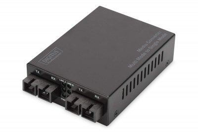 DIGITUS   DN-82024 convertisseur de support r&eacute;seau 100 Mbit/s 1310 nm Multimode, Monomode Noir