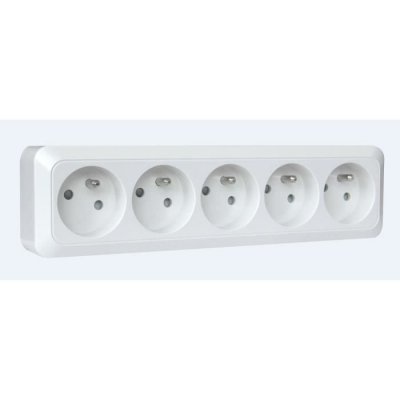 GENERIQUE DIO - Bloc multiprise &agrave; cabler 5 prises 2P+T 16A - Blanc