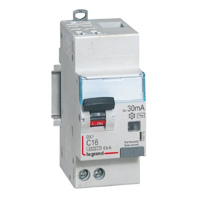 LEGRAND Disjoncteur diff DX&sup3; 4500 auto/vis - U+N 230V~ 16A - typeAC 30mA - courbe C - 2M