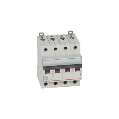 LEGRAND Disjoncteur DX&sup3; 6000-vis/vis-4P-400V~-16A-10kA-courbe D-peigne HX&sup3; trad 4P - 4M