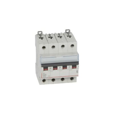 LEGRAND Disjoncteur DX&sup3; 6000-vis/vis-4P-400V~-20A-10kA-courbe D-peigne HX&sup3; trad 4P - 4M