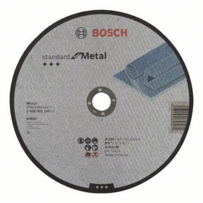 BOSCH Disque &Agrave; Tron&ccedil;onner  &Agrave; Moyeu Plat Standard Pour Le M&eacute;tal 230X3 Mm - 2608603168