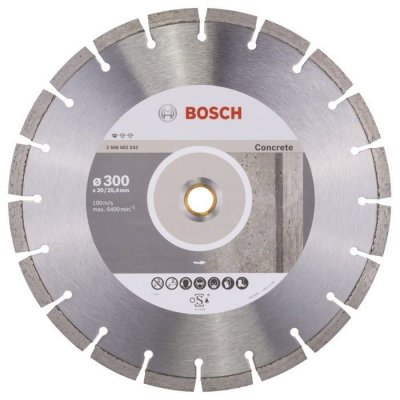 BOSCH Disque &agrave; Tron&ccedil;onner Diamant&eacute; Standard For Concrete (300 X 20,00+25,40 X 2,8 X 10 Mm)