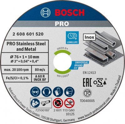 BOSCH Disque &agrave; tronconner expert for Inox 76 mm -  - 2608601520
