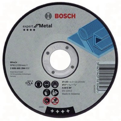 BOSCH Disque  a tronconner pour l'acier &Oslash;125 - ep 2,5mm