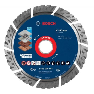 BOSCH Disque Diamant Multi-materiaux Expert 150x22.23x2.4x12mm