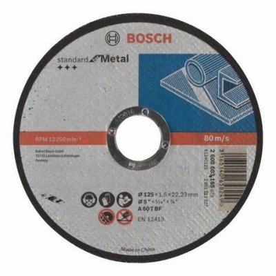 BOSCH Disque pour m&eacute;tal , Diam.125 x 1.6 x 22.23 mm , 2608603165