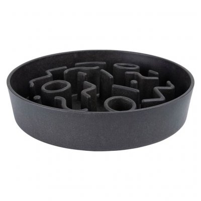DISTRICT 70 DISTRICT70 Mangeoire lente pour chiens Bambou 28 cm Gris fonc&eacute;
