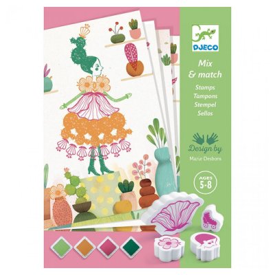 DJECO Dj08741 tampons mix and match flower girls stamp set 5408741
