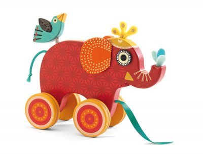 DJECO  Jouet en bois Indy l'&eacute;lephant