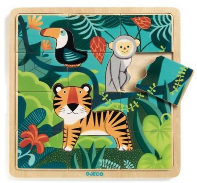 DJECO  Puzzlo Jungle - Puzzle - 15 Pi&egrave;ces - 