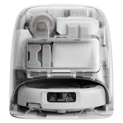 DJI  ROMO P - Robot Aspirateur Laveur avec Station - 25000 Pa - 260 ml - Transparent - Neuf