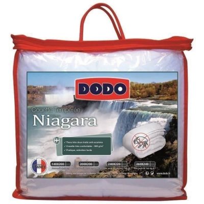 DODO  Couette temperee 300g/m2 anti-acariens NIAGARA 140x200 cm blanc
