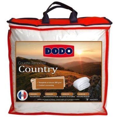 DODO  Couette temp&eacute;r&eacute;e Country - 200 x 200 cm - Blanc