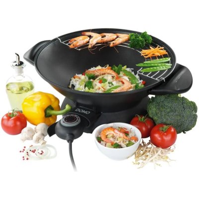 DOMO  DO-8708W Wok 5 L, 5 liters, Noir