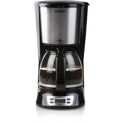 DOMO  DO708K - Cafeti&egrave;re - 12 tasses - noir/inox